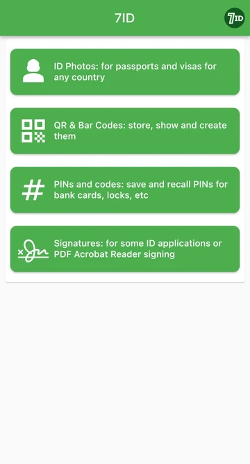 7ID-app: QR-codes scannen, aanmaken en opslaan
