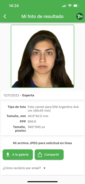 7ID App: Argentina DNI Photo Sample