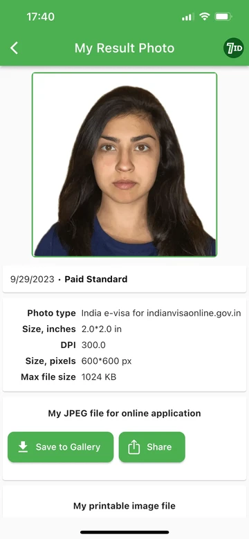 7ID: Get your Indian visa photo
