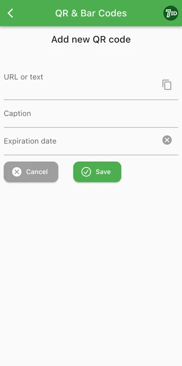 7ID App: QR Code Generator från en url