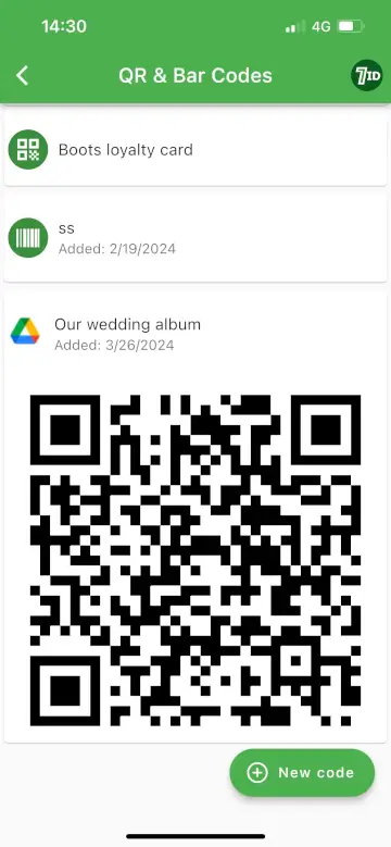 7ID App: QR Code Wedding Example