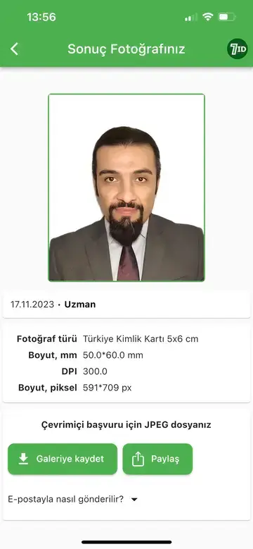 7ID 앱: 터키 여권 사진 예