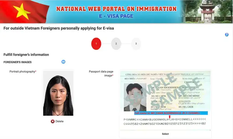 Wie füge ich einem E-Visum-Antrag für Vietnam ein Foto bei?